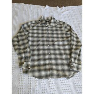 Kimes Ranch Coolmax Long Sleeve Button Shirt Plaid Gray Sz Medium